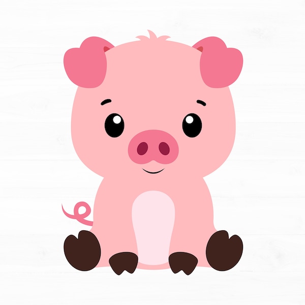 Pig Svg Farm Animal Svg Baby Pig Svg Animal Svg Pig Png Farm Animal Svg Pig Clipart Little Sweet Pig Svg files Baby Shower Svg Piggy Svg