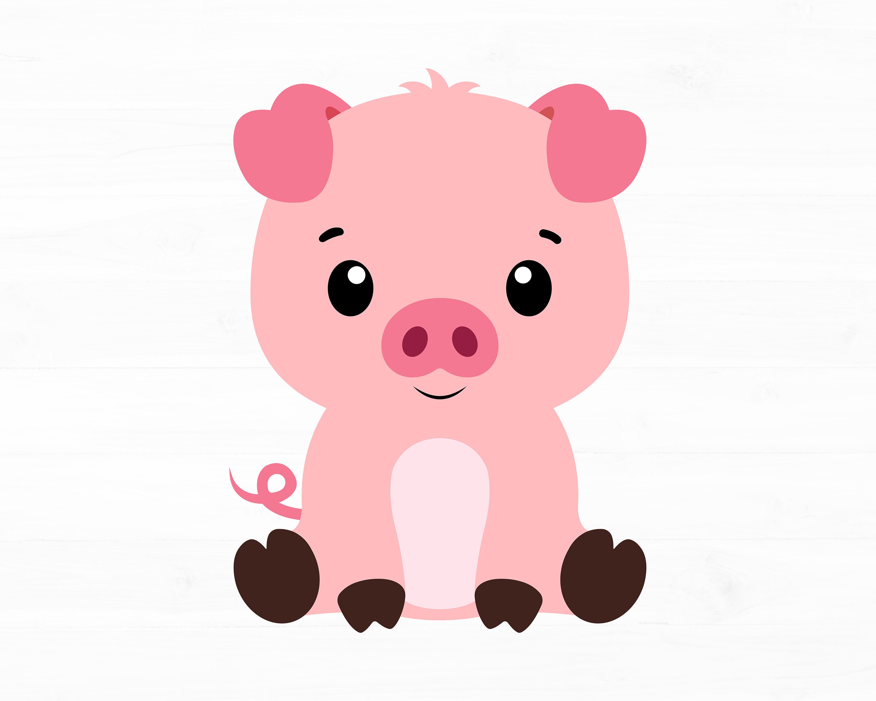 Pig Svg Farm Animal Svg Baby Pig Svg Animal Svg Pig Png Farm Animal Svg Pig Clipart Little Sweet Pig Svg files Baby Shower Svg Piggy Svg
