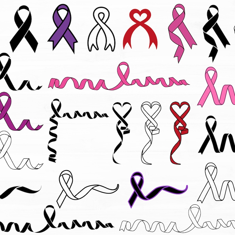 Cancer Ribbon Svg - Etsy