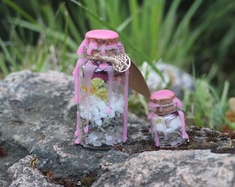 Amour de soi - Fiole d'intention - Spell Jar - Amulette - Talisman - Plantes, sel et cristaux