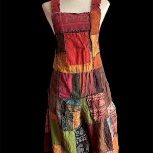 Thai Patchwork Boho Hippie Overalls