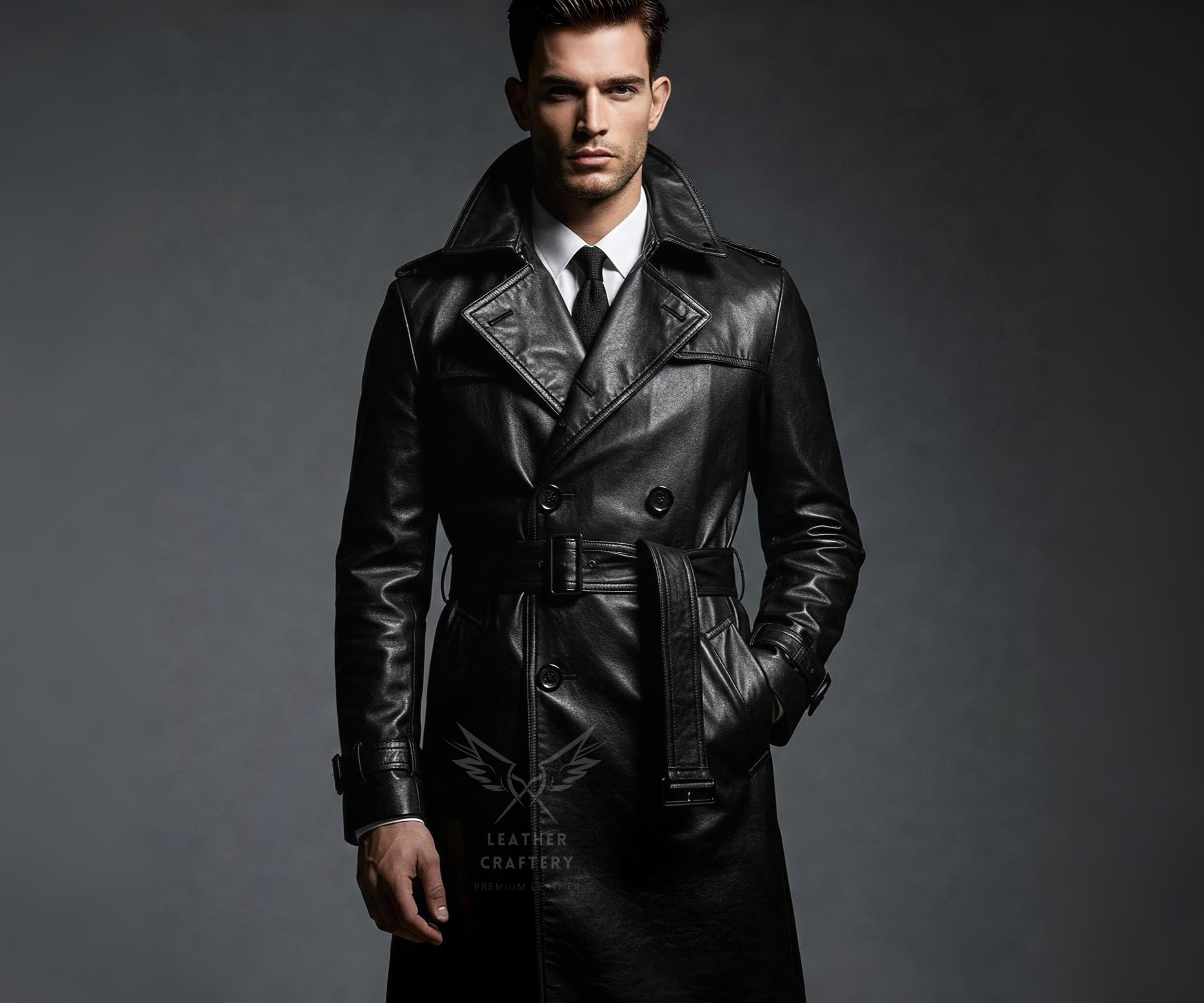 Bellella Manteau Homme Simple Boutonnage Caban Manteaux Manches Longues Trench-Coat Décontracté Col Cranté Extérieur Homme Kaki 2TG