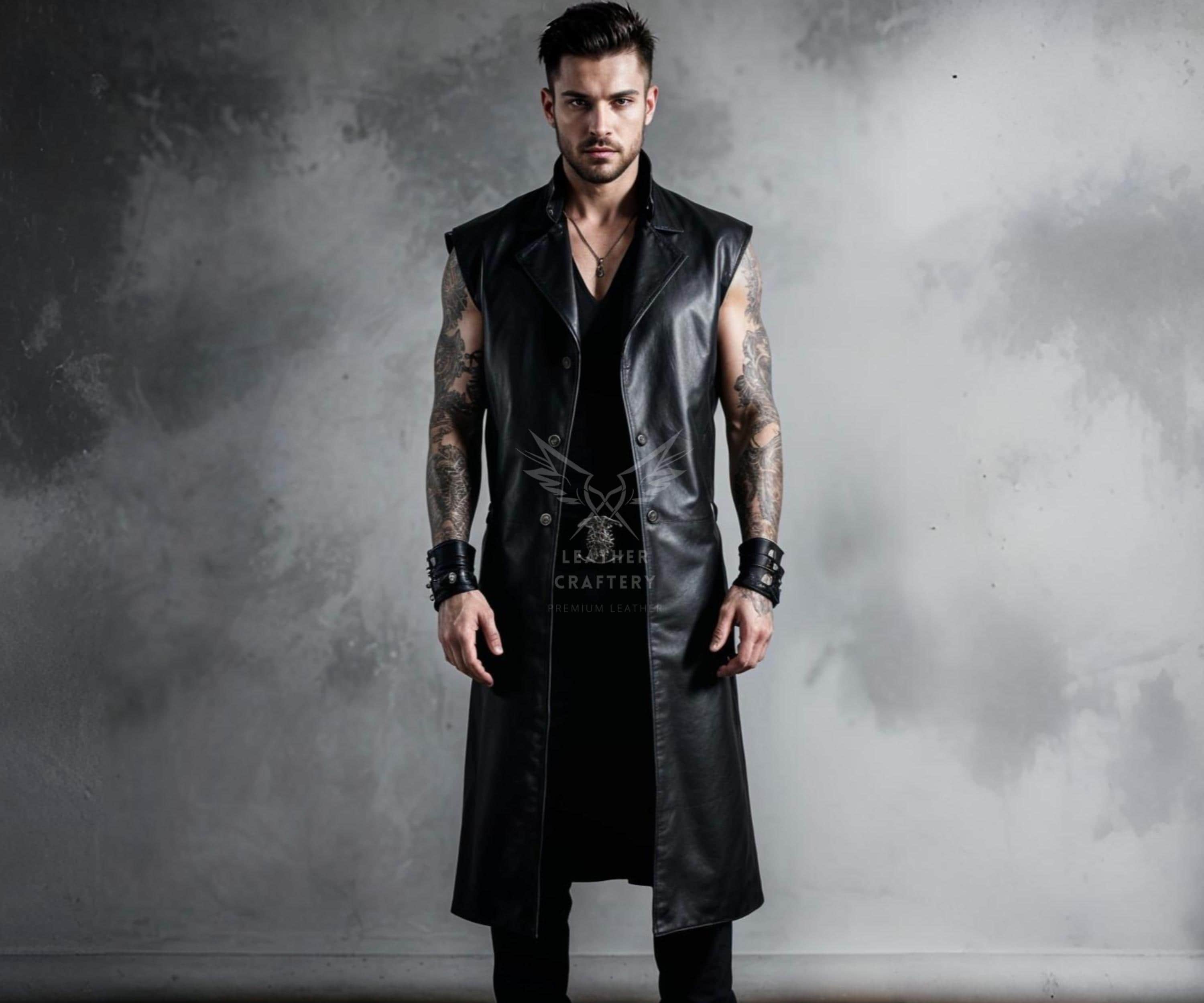 Sleeveless Trench Coat for Men