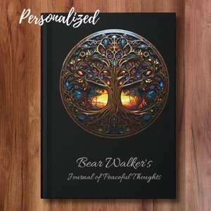 Personalized Journal Tree of Life Notebook with Sunset Design, Customizable Journal for Writing Notes and Ideas, Great Gift