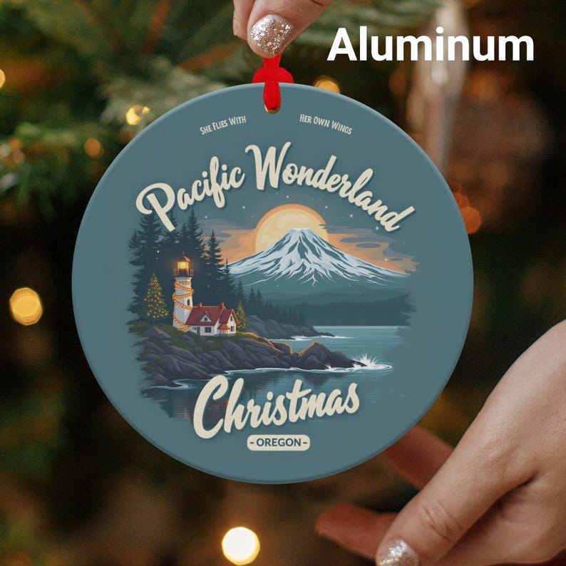 Oregon Pacific Wonderland Christmas Ornament, Customizable, Tree