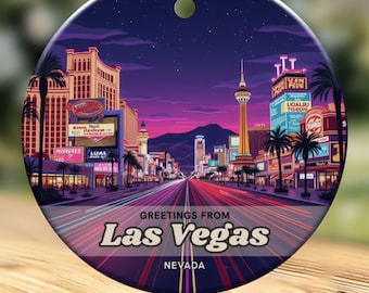 Adorno del Strip de Las Vegas, luces de neón, recuerdo de vacaciones en Nevada