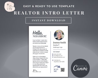 Realtor Hello Neighbor | Real Estate Farming | Agent Introduction Letter | Real Estate Marketing | Easy Canva Template