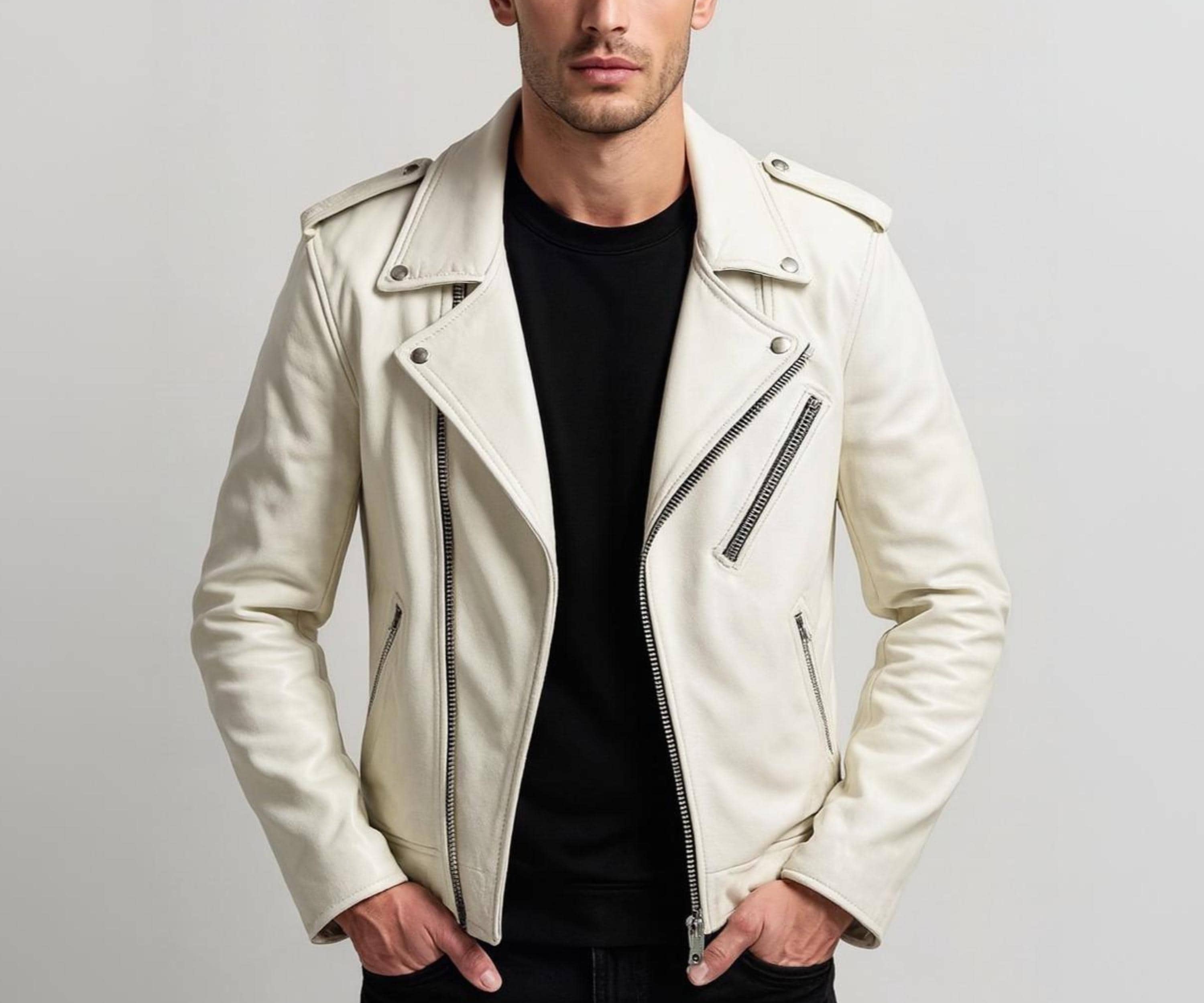 Buy White Leather Jacket Online In India India