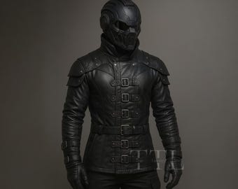 Handmade Cyberpunk Leather Armor Jacket | Gothic Steampunk Costume Coat