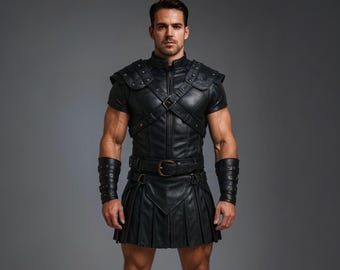 Handmade Gladiator Leather Armor Set – Roman Cosplay Costume
