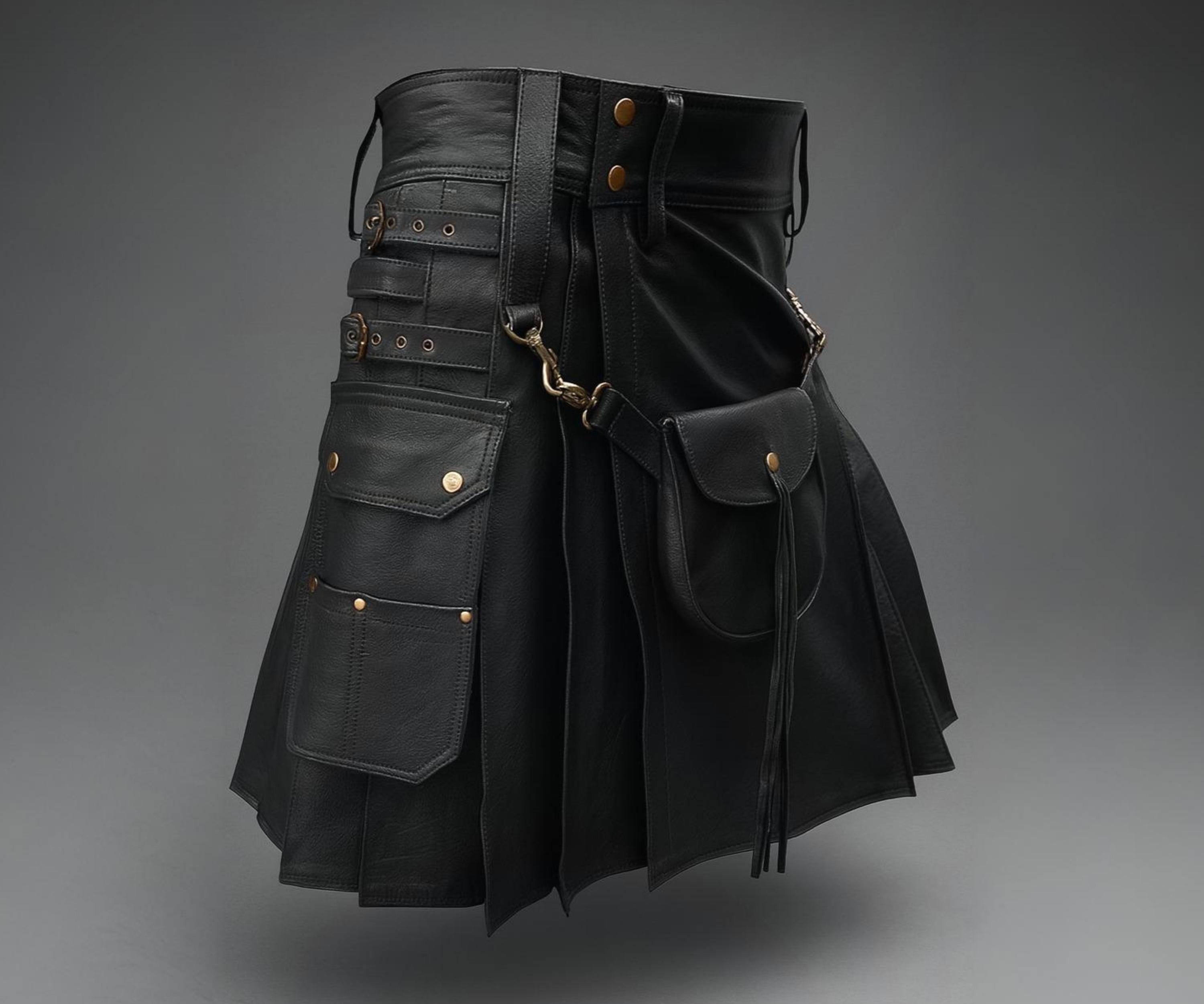 Utilty Goth Handmade Leather Utility Kilt - Gothic Steampunk Cosplay - Etsy