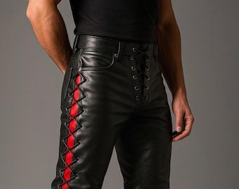 ★Harley-Davidson サイドレースアップ付レザーパンツ 中古・古着通販】HARLEY-DAVIDSON (ハーレーダビッドソン) レザー