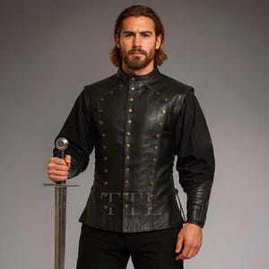 Medieval Leather Jerkin Vest - Handmade Renaissance Viking Armor Costume Vest - LARP Steampunk Pirate Waistcoat - Fantasy Cosplay Tunic