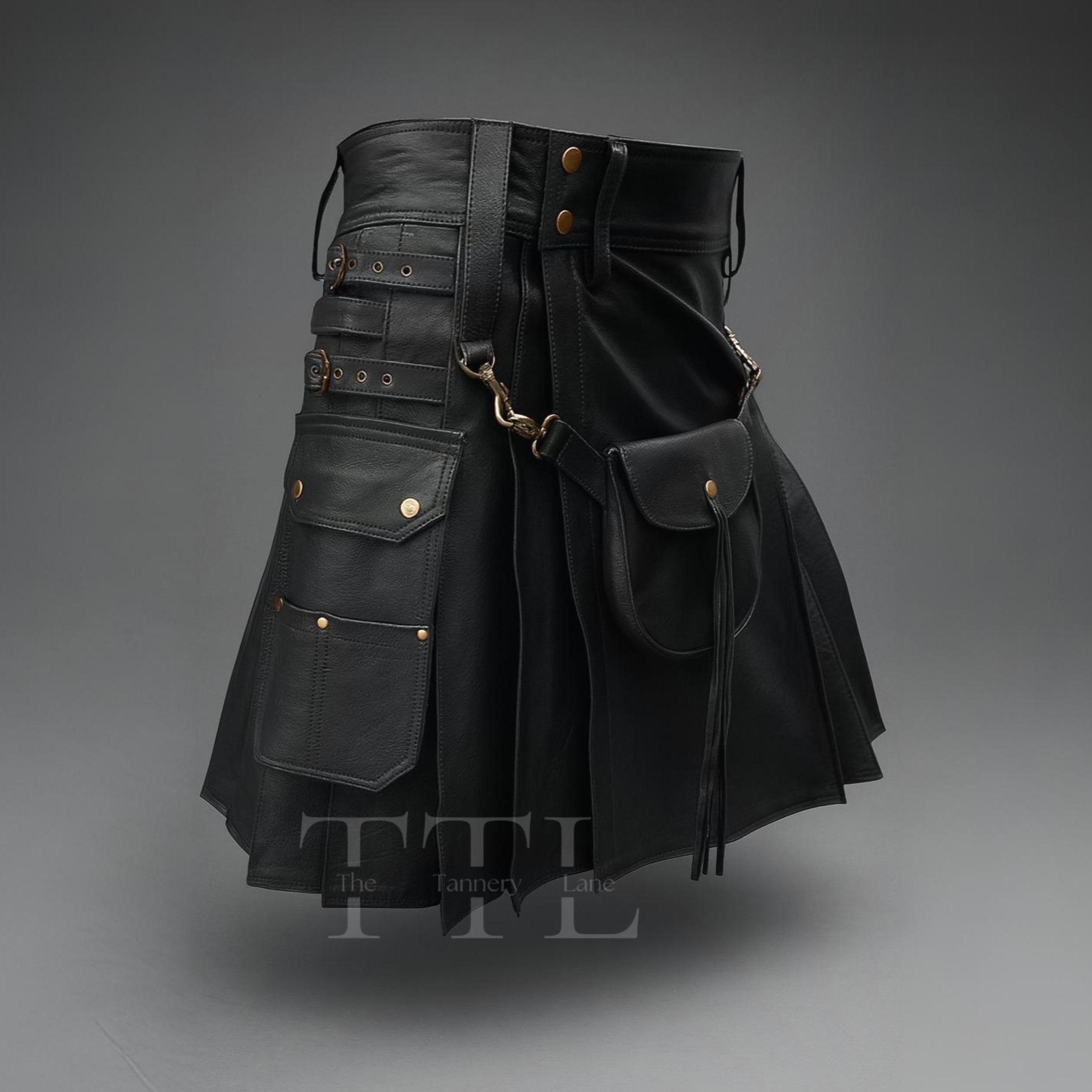 Utilty Goth Handmade Leather Utility Kilt - Gothic Steampunk Cosplay - Etsy
