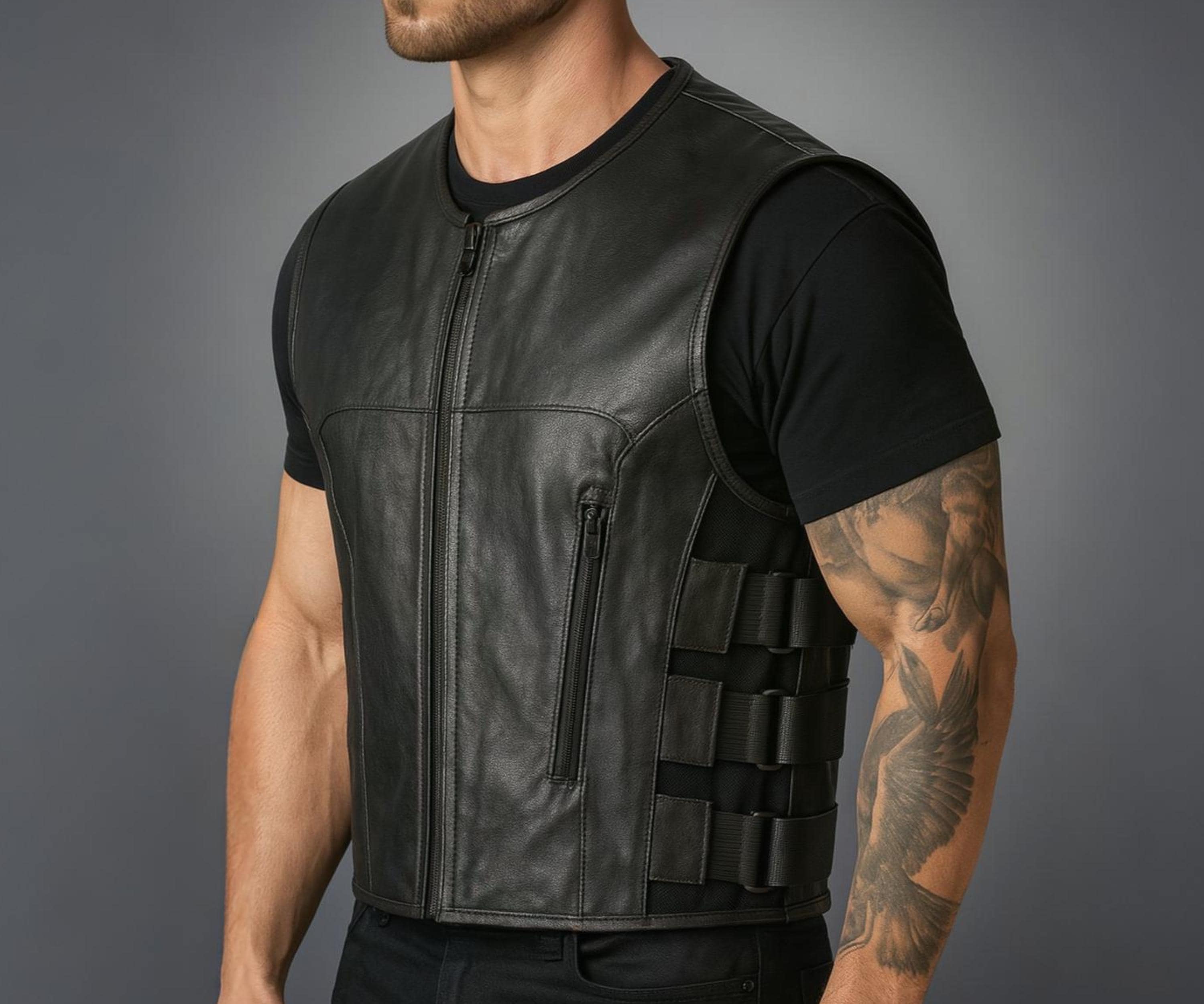 Gilet Uniquely Yours USA Toppa Ricamo Bilanciere Per - 5 Colori, Fondo Laterale, Per Club MC Gilet Motociclista - Foto 13