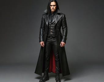 本革ネオトレンチコート：マトリックス映画コスプレ、ゴシックスチーム