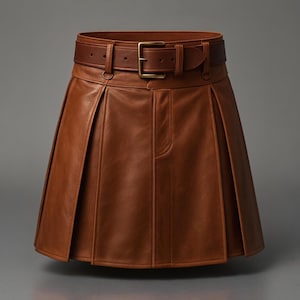 Handmade Genuine Leather Gladiator Kilt For Men - Pleated Leather Kilt - Scottish Modern Leather Skirt - Gothic Punk Festival Cosplay Kilt