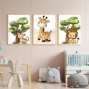3 carteles infantiles en formato DIN A4, en papel de 300 g, ideales para bebés y niños pequeños, incluida funda de regalo - carpeta - Serie 1