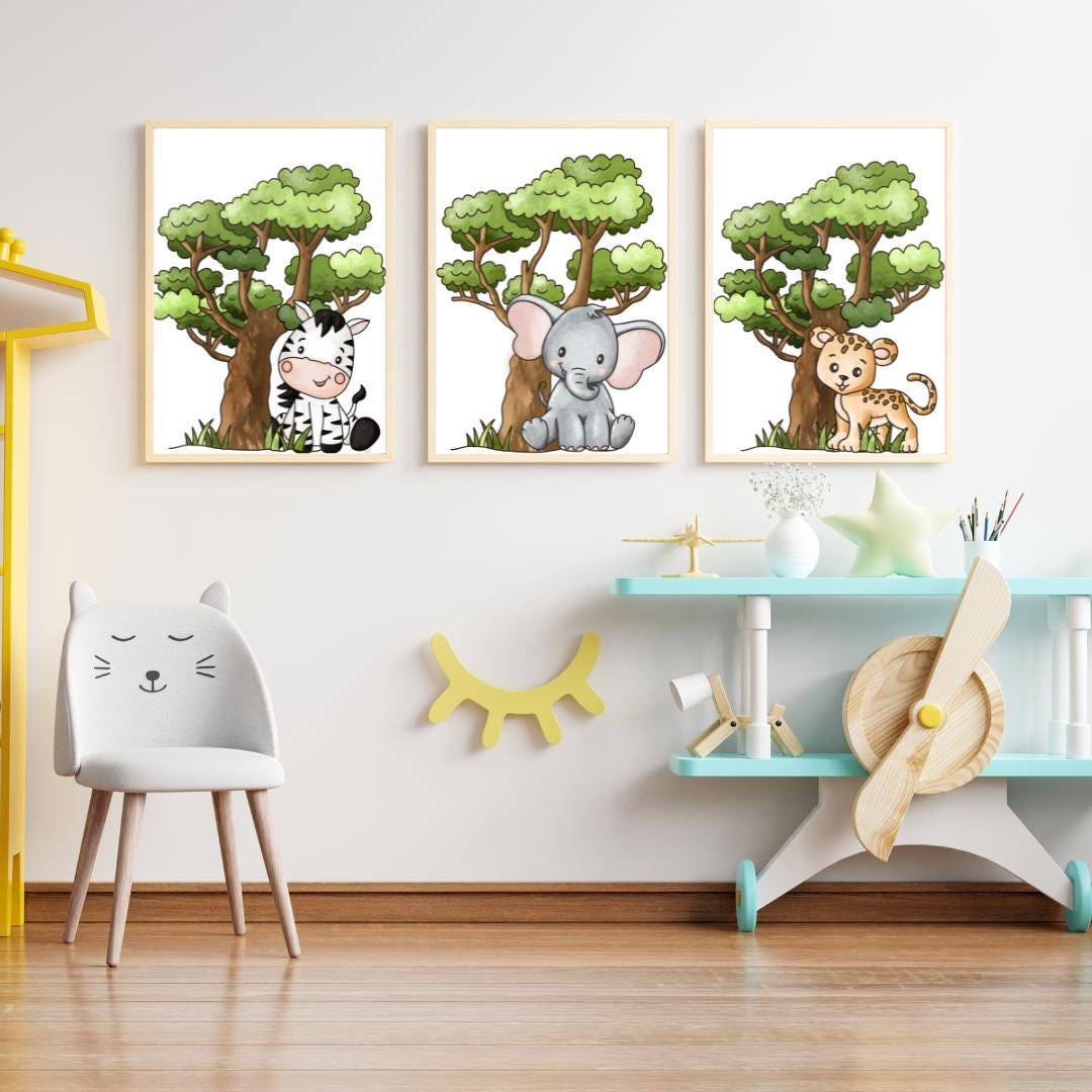 3 Children's Posters in DIN A4 Format, on 300g Paper, Ideal for Babies ...