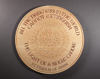 Hand-Carved St Francis Quote Wood Wall Art