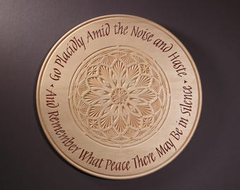 Hand-Carved Desiderata Quote Wood Wall Art: Max Ehrmann Poem