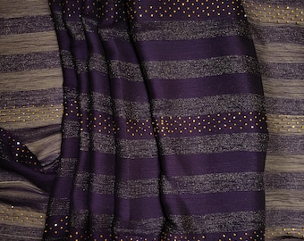 Purple and Pink Chiffon Saree