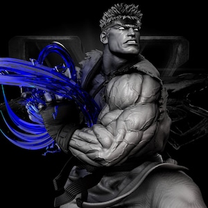 Ryu, statue,  3d print,  resin printed, Street Fighter, 3d printing service, sculpture, games