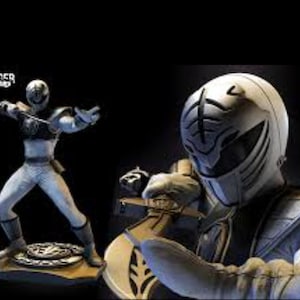 White, Ranger, STL File,  3d print,  resin printed, Power, 3d printing service, sculpture, comics, statue