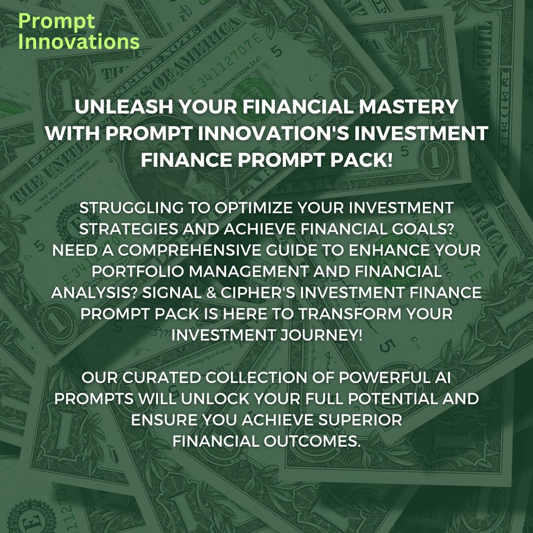 Investment Finance AI Prompt Pack: Master Your Investment Strategies With 100 Expert Prompts! - Etsy