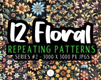 Floral Series 02 - Unique Seamless Patterns - Handcrafted Printable Paper for DIY Scrapbooking and Crafts"