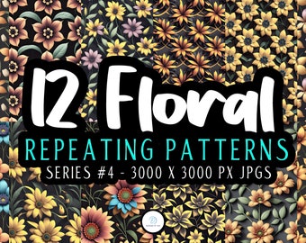Floral Series 04 - Unique Seamless Patterns - Handcrafted Printable Paper for DIY Scrapbooking and Crafts"