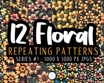 Floral Series 01 - Unique Seamless Patterns - Handcrafted Printable Paper for DIY Scrapbooking and Crafts"