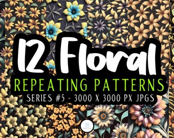 Floral Series 05 - Unique Seamless Patterns - Handcrafted Printable Paper for DIY Scrapbooking and Crafts"