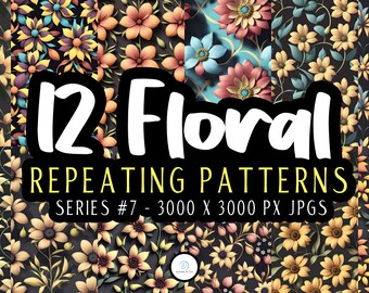 Floral Series 07 - Unique Seamless Patterns - Handcrafted Printable Paper for DIY Scrapbooking and Crafts"