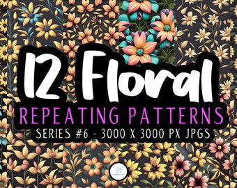 Floral Series 06 - Unique Seamless Patterns - Handcrafted Printable Paper for DIY Scrapbooking and Crafts"