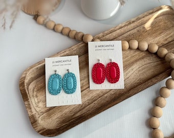 Daisy Gem Dangles | Handmade | Hypoallergenic | CLAY EARRINGS