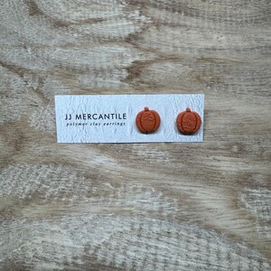 Floral Pumpkin Studs | CLAY EARRINGS | Handmade | Hypoallergenic