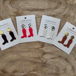 Cowboy Boots | CLAY EARRINGS | Handmade | Hypoallergenic