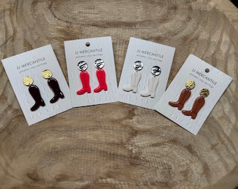 Cowboy Boots | CLAY EARRINGS | Handmade | Hypoallergenic