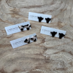 Cow Studs | CLAY EARRINGS | Handmade | Hypoallergenic