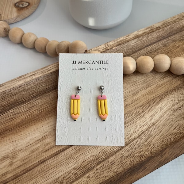 Pencil Dangles | CLAY EARRINGS | Handmade | Hypoallergenic