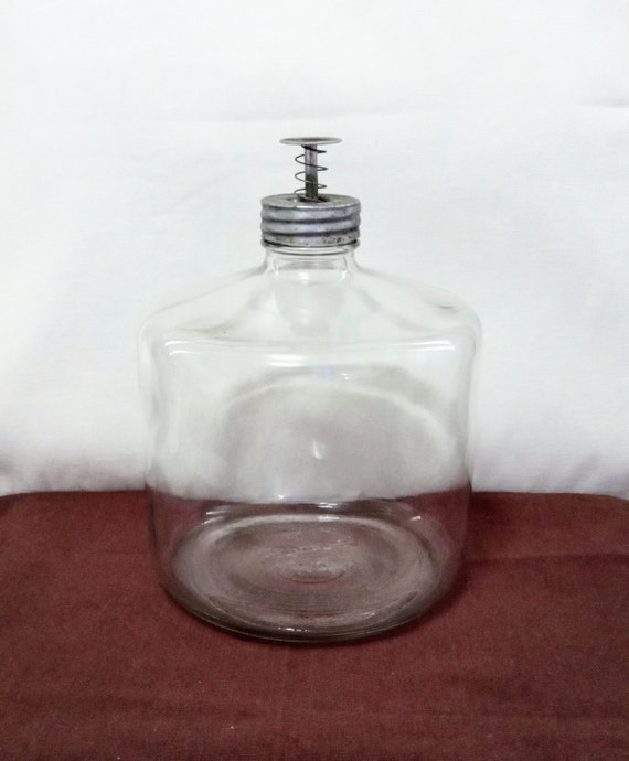 Vintage 1940s 1 Gallon Clear Glass Jug Duraglas Owens-illinois