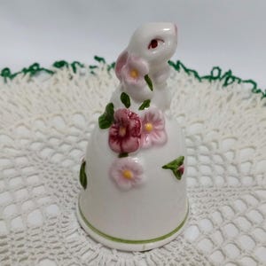 1984 Weiss Brazil Pottery Rabbit Bell, Made Exclusively For Avon