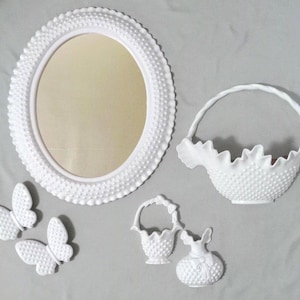 1980's Burwood Products Co. Wall Art. White "Hobnail" Pattern. Made From A Composite Of Wood Pulp And Plastic Material Injected Into A Mold