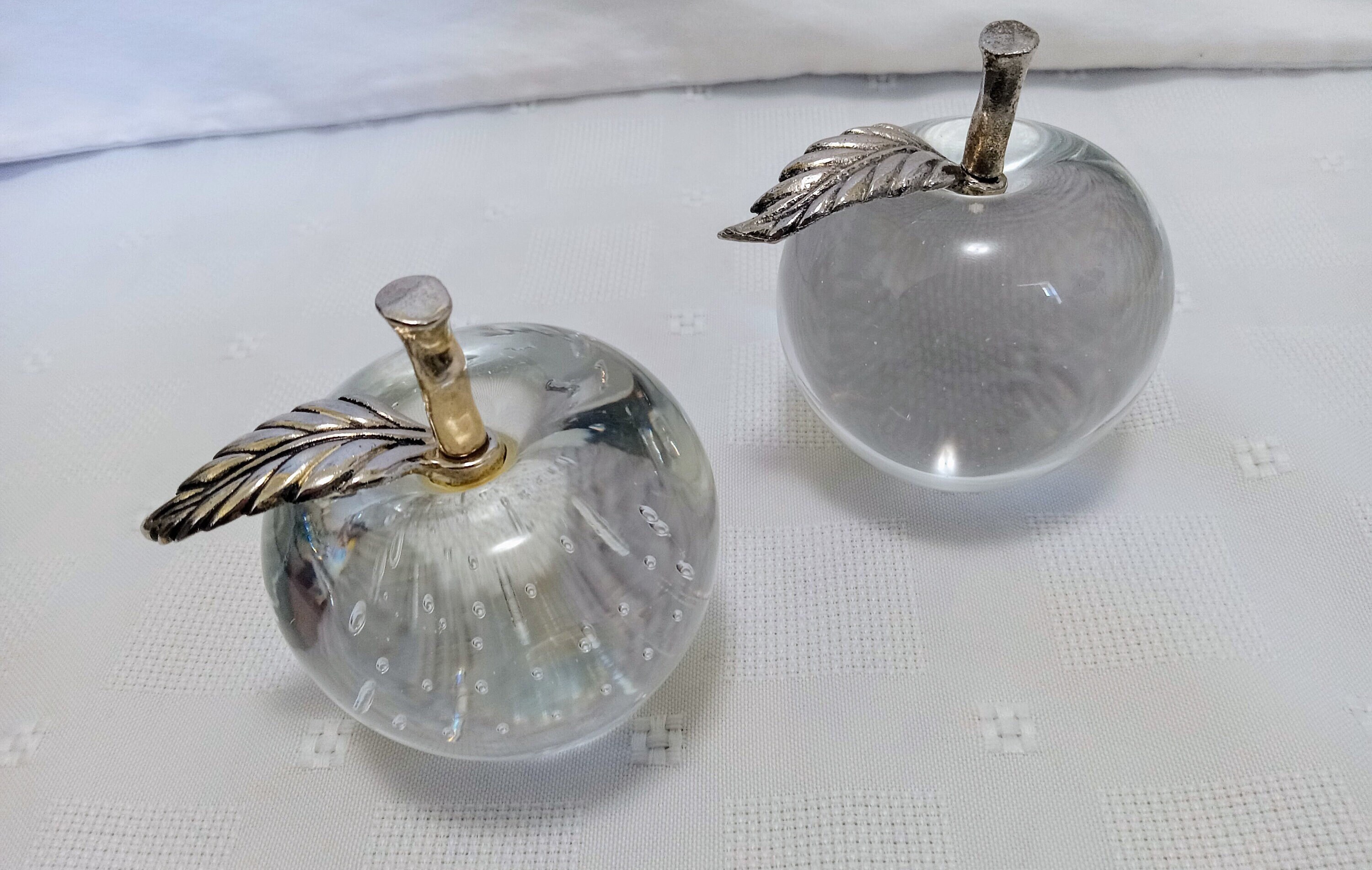 アートガラス　ゴールドアップル　ペーパーウェイト　マルコリン　アートクリスタル Amazon.com: H&D Glaze Crystal Apple Paperweight Craft