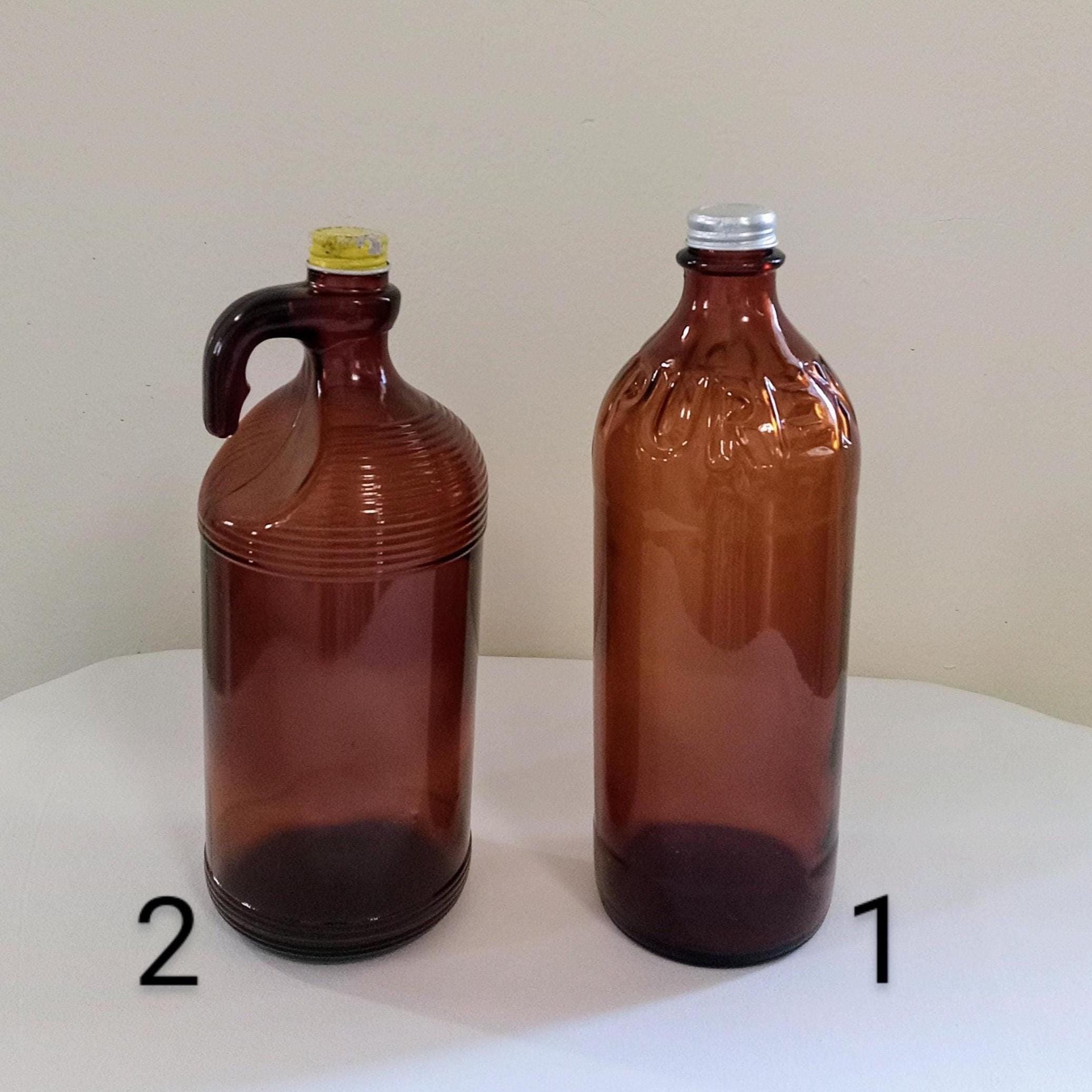 Choice of 2 Vintage PUREX Amber Bleach Bottles. #1 is A 1930's