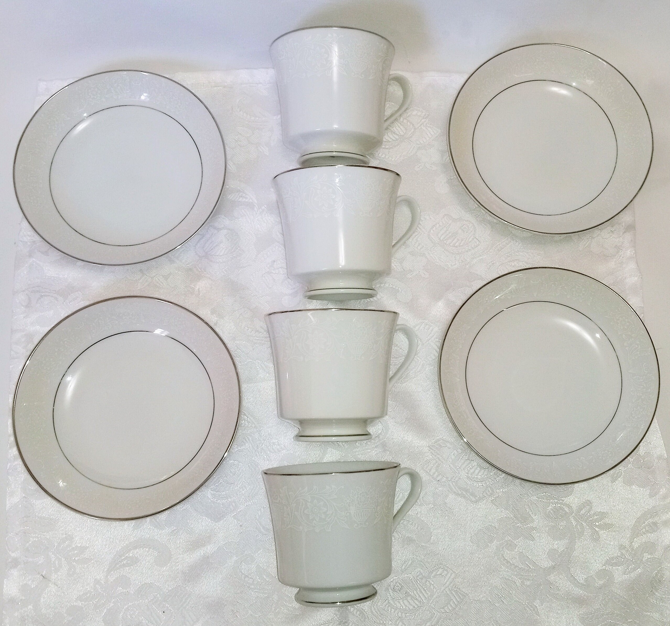 1960's, Set of 4 Lovelace by Crown Victoria Fine China. 4 Cups and