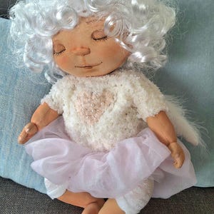 Angel Doll, Rag Doll, Handmade Angel Doll, Fabric Soft Angel, Angel girl pink dream