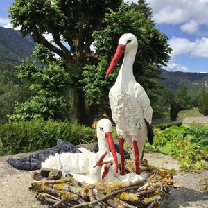 Handmade Nest With Storks and Baby Storks zdjęcie 4