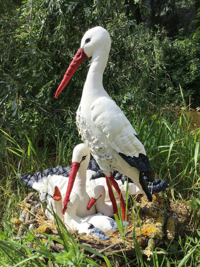 Handmade Nest With Storks and Baby Storks zdjęcie 7